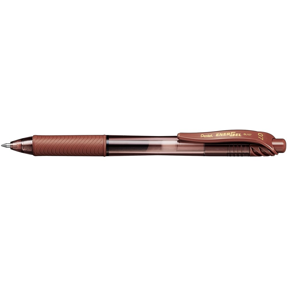 Pentel BL107 Energel X Gel Pen Retractable Fine Brown Your