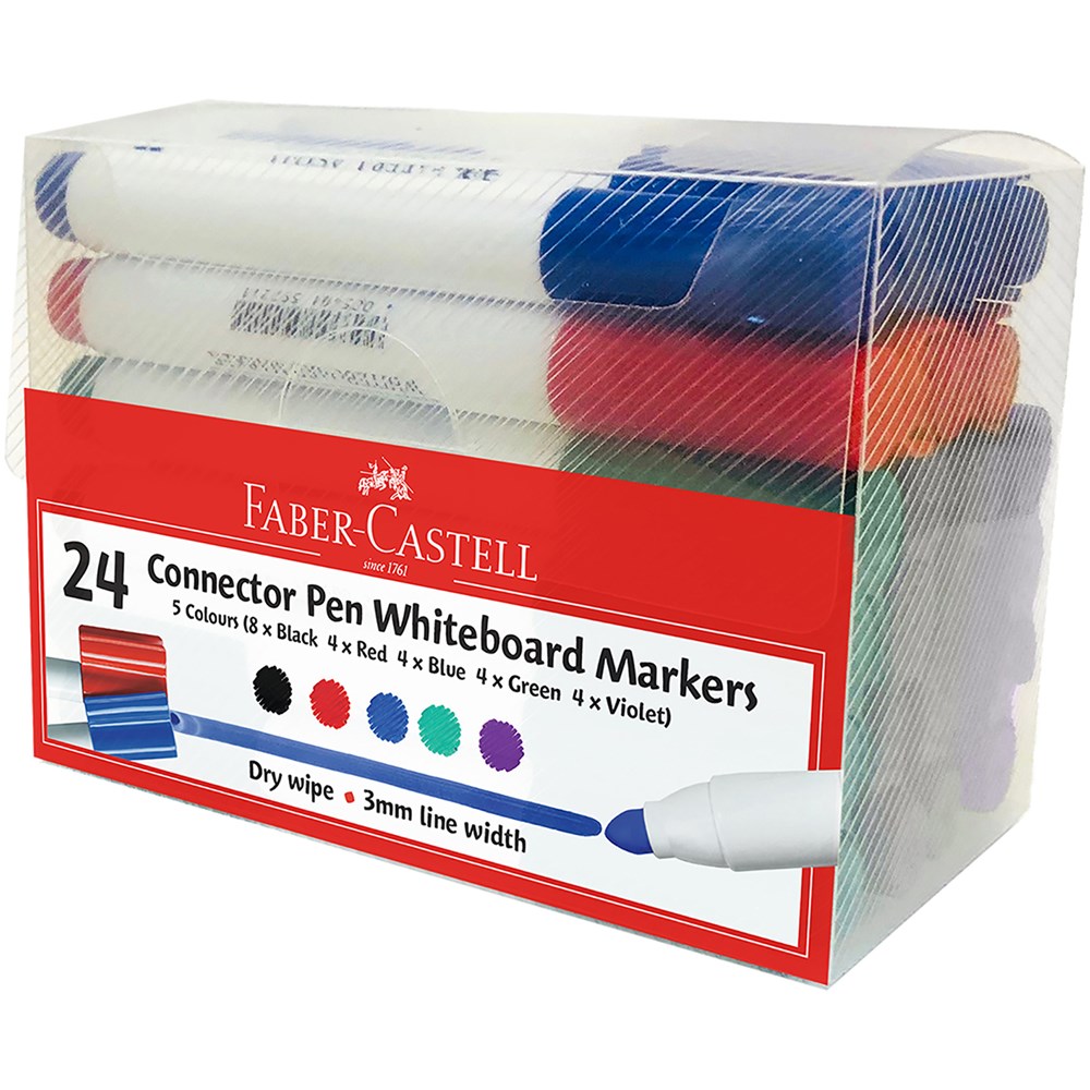 Faber-Castell Connector Whiteboard Marker Assorted Pack of 24