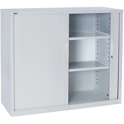 Rapidline Go Tambour Door Cupboard Includes 2 Shelves 900W x 473D x 1200mmH White