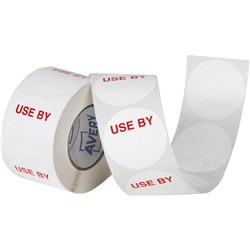 Avery Food Rotation Round Label 40mm Use By Roll of 500