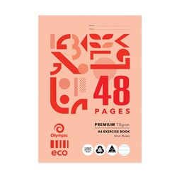 Olympic ECO E848 Exercise Book A4 8mm Ruled With Red Margin 48 Page