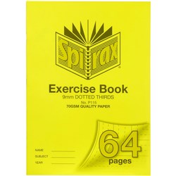 Spirax P115 Exercise Book Poly Cover A4 64 Page 9mm Dotted Thirds