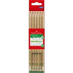 Faber Castell Graphite Pencil Naturals 2B Pack of 6