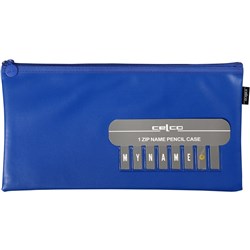 Celco Pencil Case Name Single Zip Medium 338 x 174mm Blue