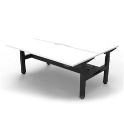 Rapidline Boost+ Back To Back Workstation + Cable Tray 2 Person 1500mmW White/Black