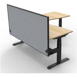 Rapidline Boost+ Corner Workstation + Screen + Cable Tray 1800/1500mmW Oak/Black