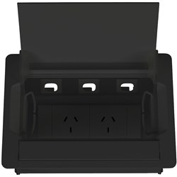 Rapidline Table Surface Mounted Service Box 2 GPO Black