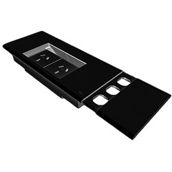 Rapidline Table Surface Mounted Flip Box 2 GPO + 3 Data Provisions Black