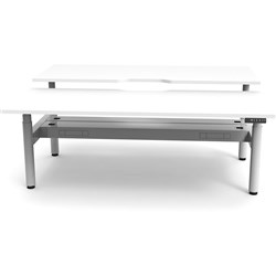 Rapidline Halo+ Back to Back Workstation + Cable Tray 2 Person 1200mmW White/White