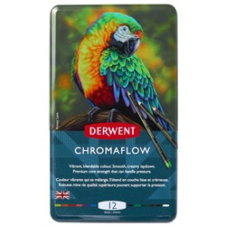 Derwent Chromaflow Coloured Pencils Assorted Tin Pack Of 12