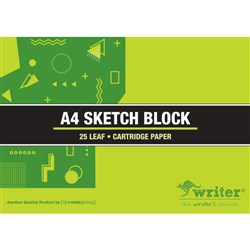 Writer Sketch Block A4 25 Leaf Top Glued White