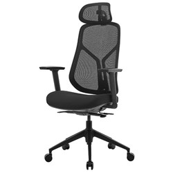 Bragg Executive Chair High Back With Arms Black Fabric Seat Mesh Back
