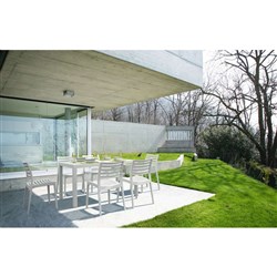 Siesta Ares 140 7 Piece Outdoor Dining Set With Ares Chairs White