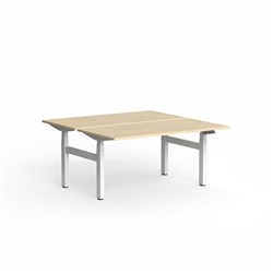 OLG Klass Electric Height Adjust Double Sided Desk 1800W x 1500D x 620-1270mmH Oak/Wht