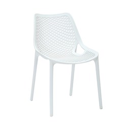 Rapidline Cast Hospitality Cafe Chair Indoor Outdoor Use Stackable Polypropylene White