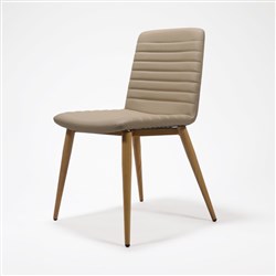 Rapidline Pixel 4 Leg Visitor Chair Ash Legs Almond PU Leather Seat