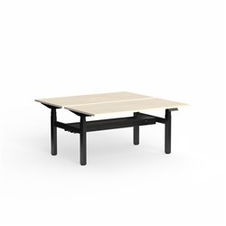 OLG Klass Elec Height Adjust Double Sided Desk + Tray 1500W x 1500D x 620-1270mmH Map/Blk