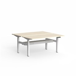 OLG Klass Elec Height Adjust DS Desk Scallop Top+Tray 1500W x 1500D x 620-1270mmH Map/Wht