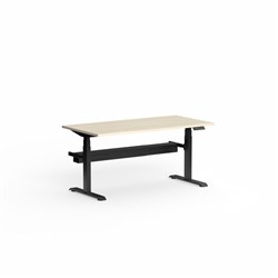 OLG Klass Electric Height Adjust Desk Scallop Top+Tray 1600Wx750Dx620-1270mmH Map/Blk