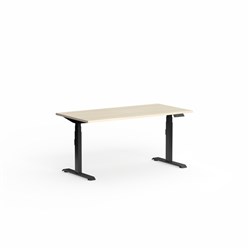OLG Klass Elec Height Adjust Desk Scallop Top 1600W x 750D x 620-1270mmH Maple/Black