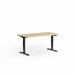 OLG Klass Elec Height Adjust Desk Scallop Top 1600W x 750D x 620-1270mmH Oak Matt/Black