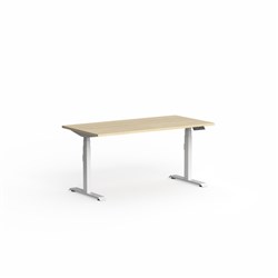 OLG Klass Elec Height Adjust Desk Scallop Top 1600W x 750D x 620-1270mmH Oak/White