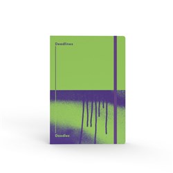 Jumble & Co Notebook A5 Ruled And Dot Grid 160 Page Deadlines And Doodles Green