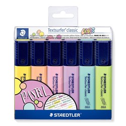 Staedtler Textsurfer Classic Highlighters Chisel 1-5mm Pastel Assorted Wallet Of 6
