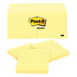 Post-It 630SS Notes Original 76x76mm Lined Yellow 100 Sheets Pack of 12