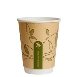 Envirochoice Paper Coffee Cup Compostable Double Wall 355ml 12oz Leaves Design Ctn Of 500