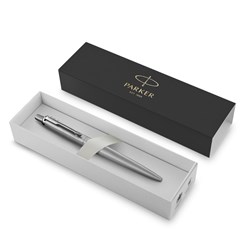 Parker Jotter XL Monochrome Ballpoint Pen Stainless Steel Chrome Trim + Giftbox Blue Ink