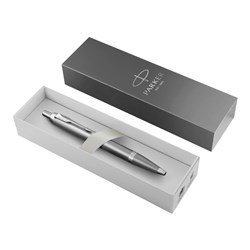Parker IM Writing Rituals Ballpoint Pen Grey Finish Chrome Trim Blue Refill