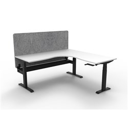 Rapidline Boost Manual Adjust Corner Workstation Grey Eco Screen +Tray 1800/1800W Wht/Bl
