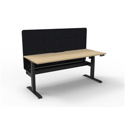 Rapidline Boost Light Single Sided Workstation Black Eco Screen+Tray 1200mmW Oak/Black