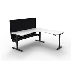 Rapidline HALO+ Corner Workstation Black Eco Screen + Tray 1800/1800W White/Black