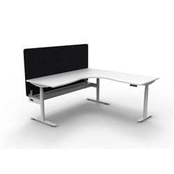 Rapidline HALO+ Corner Workstation Black Eco Screen + Tray 1800/1800W White/White