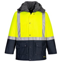 Huski Hi-Vis Contrast Freezer Jacket 4XL Yellow And Navy