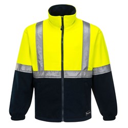 Huski Convoy Hi-Vis Contrast Polar Fleece Jumper Extra Small Yellow And Navy
