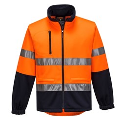 Portwest Hi-Vis Contrast Zip Water Repellent Brush Fleece Jumper 4XL Orange And Navy