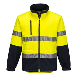 Portwest Hi-Vis Contrast Zip Water Repellent Brush Fleece Jumper 5XL Yellow And Navy