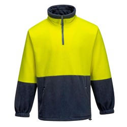 Portwest Hi-Vis Contrast 1/4 Zip Class D Polar Fleece Jumper XL Yellow And Navy