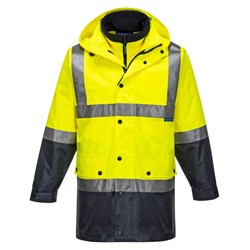 Portwest Eyre Hi-Vis 4-in-1 Contrast Jacket 2XL Yellow And Navy