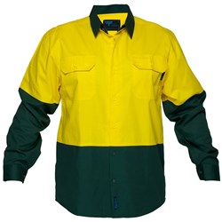Portwest Canberra Hi-Vis Contrast Lightweight Class D Shirt Long Sleeve 4XL Yel/Grn