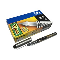 Pilot V Pen SVP-4M Fountain Pen Disposable 1.0mm Medium Black Box Of 12