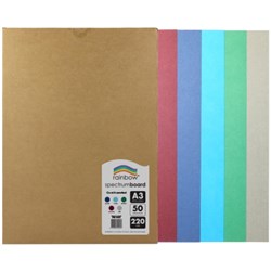 Rainbow Spectrum Board A3 220gsm Cool Assorted 50 Sheets