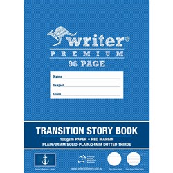 Writer Premium Transition Story Book Plain/24mm Solid Plain/24mm Dotted Thirds 96 Pg