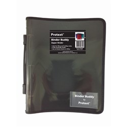 Protext Binder Buddy With Zipper And Handle A4 3 Ring 25mm Smoke