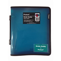 Protext Binder Buddy With Zipper And Handle A4 3 Ring 25mm Aqua