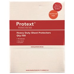Protext Heavy Duty Sheet Protectors A4 70 Micron Clear Box Of 100