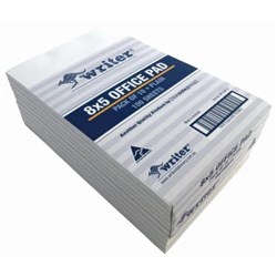 Writer Bank Office Pad  200 x 125mm 100 Sheet Plain White Pack Of 10